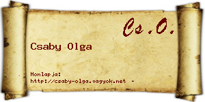 Csaby Olga névjegykártya